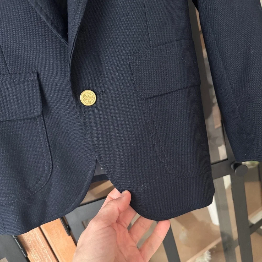 Vintage Christian Dior blazer suit jacket boys navy formal blacktie gold buttons